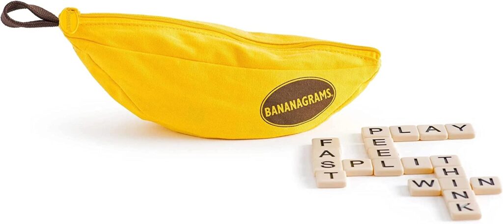 Bananagrams pouch and playing pieces